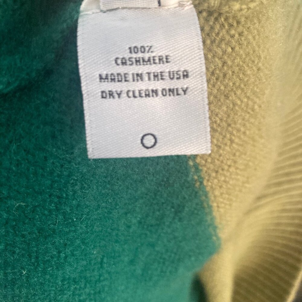 The Elder Statesman Sweater Mens Small 100% Cashmere Green Striped - Picture 6 of 11
